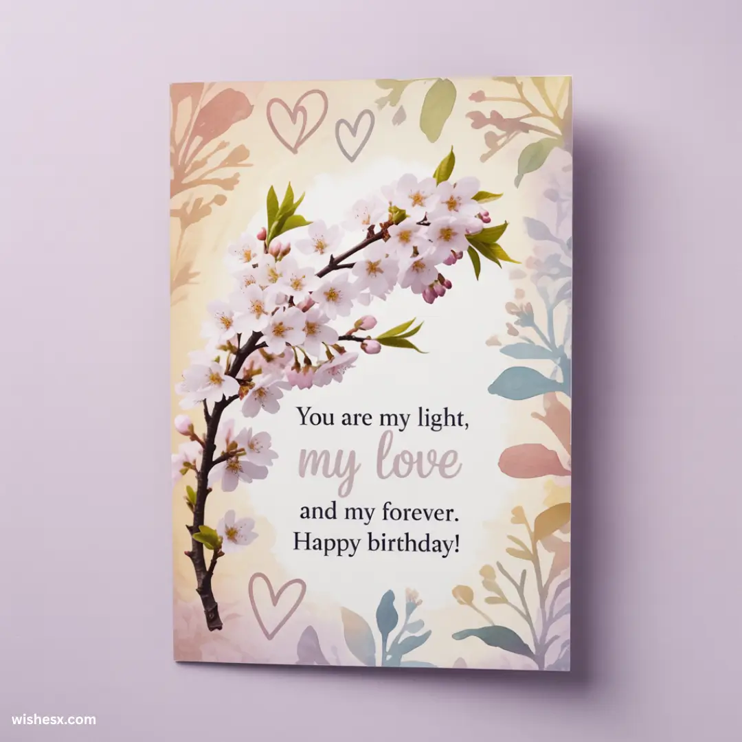 A colorful birthday card for a father, featuring a heartfelt message and decorative elements like balloons and cake.