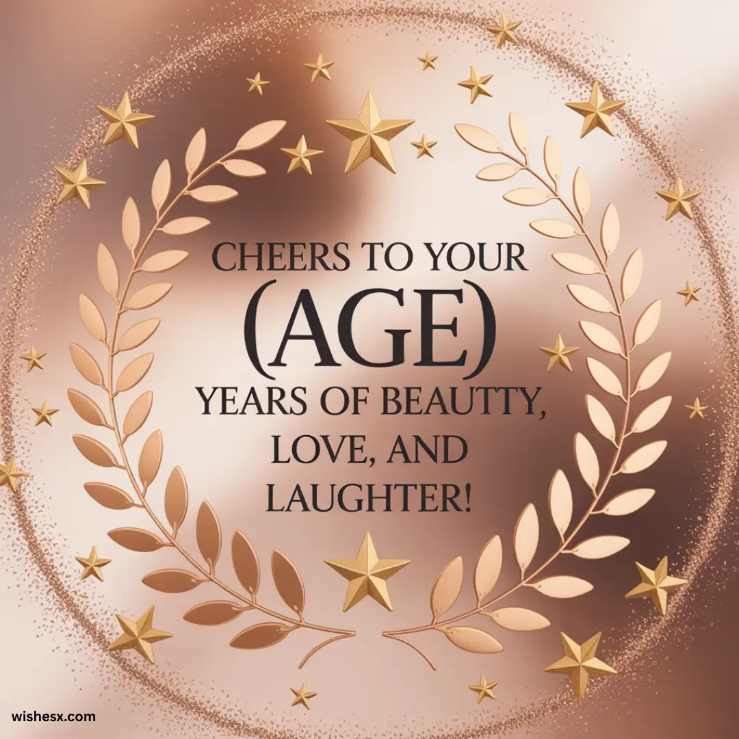  A celebratory toast with glasses raised, symbolizing years of beauty, love, and laughter. 