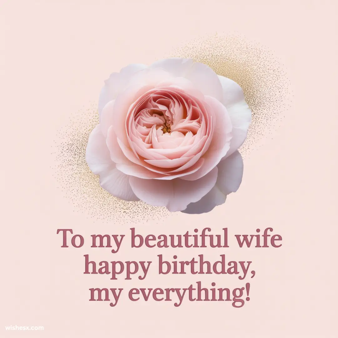 Birthday message for a beautiful wife, expressing love and appreciation with heartfelt wishes.