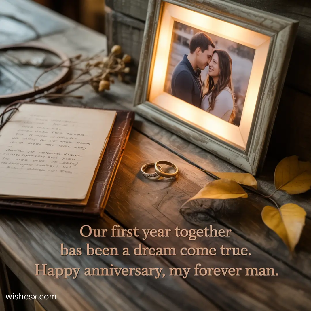 A heartfelt anniversary card with warm wishes for a husband, featuring elegant design and romantic colors.
