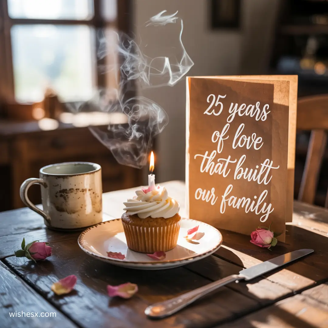  Celebration of 25 years of love that formed our family, symbolizing unity and cherished memories.