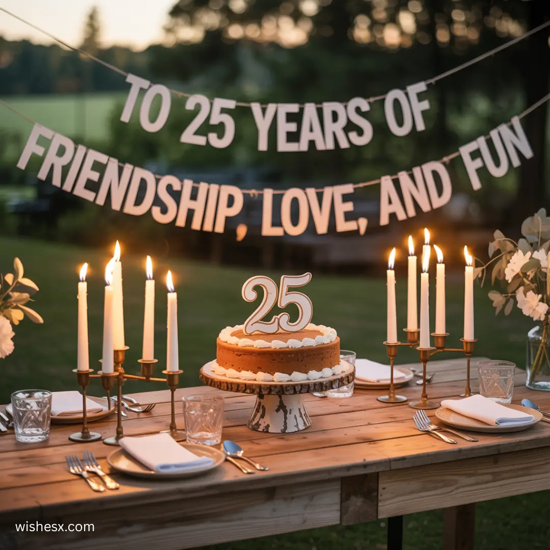  A beautifully decorated cake celebrating a 25th anniversary, featuring elegant frosting and a "25" cake topper.