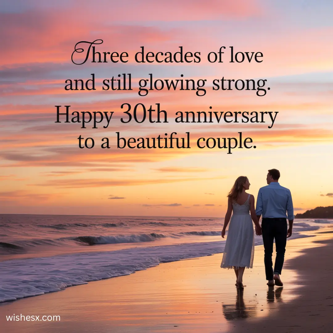 Colorful anniversary card featuring heartfelt wishes for a happy marriage between husband and wife.