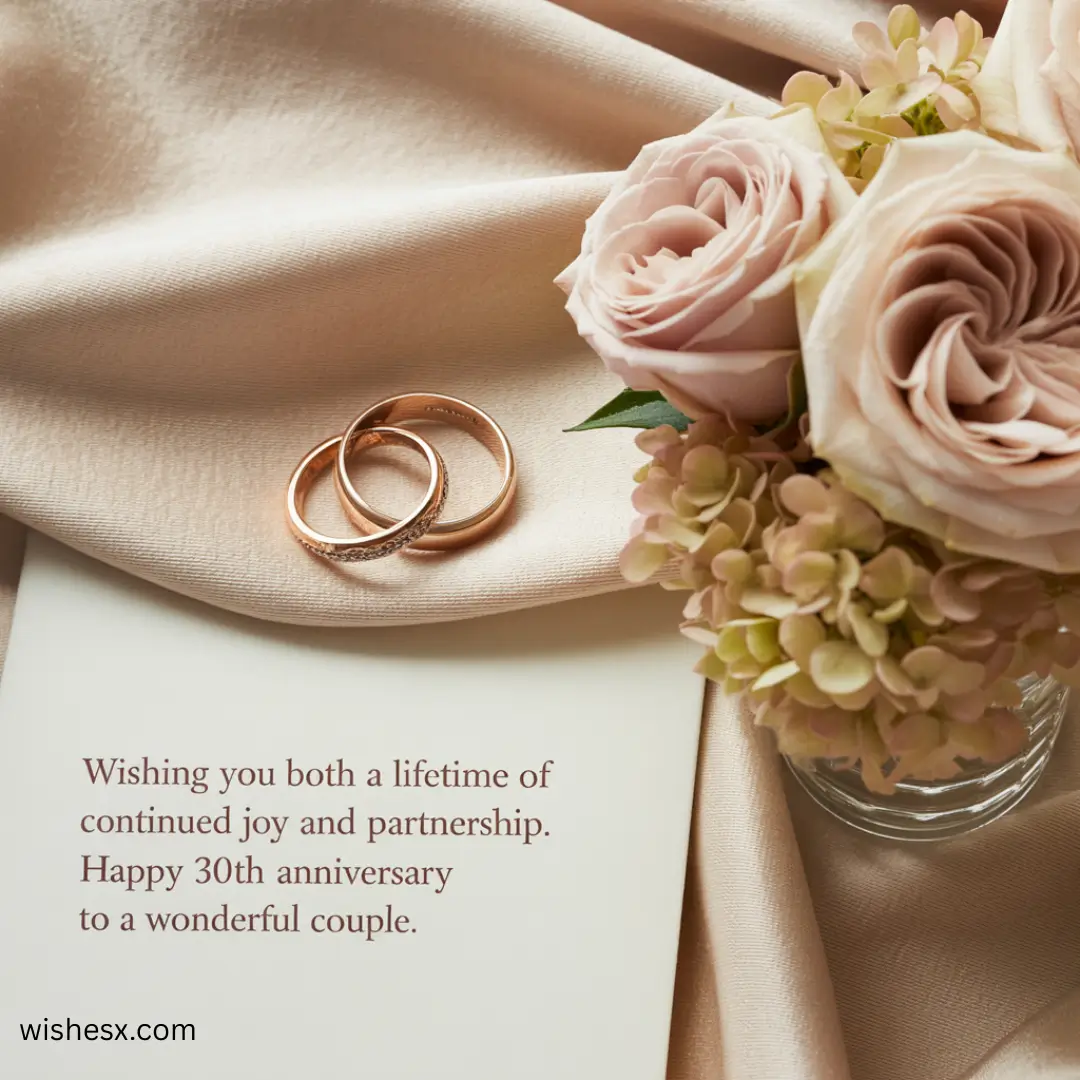 Heartfelt wedding anniversary wishes for a husband, featuring romantic imagery and elegant typography.