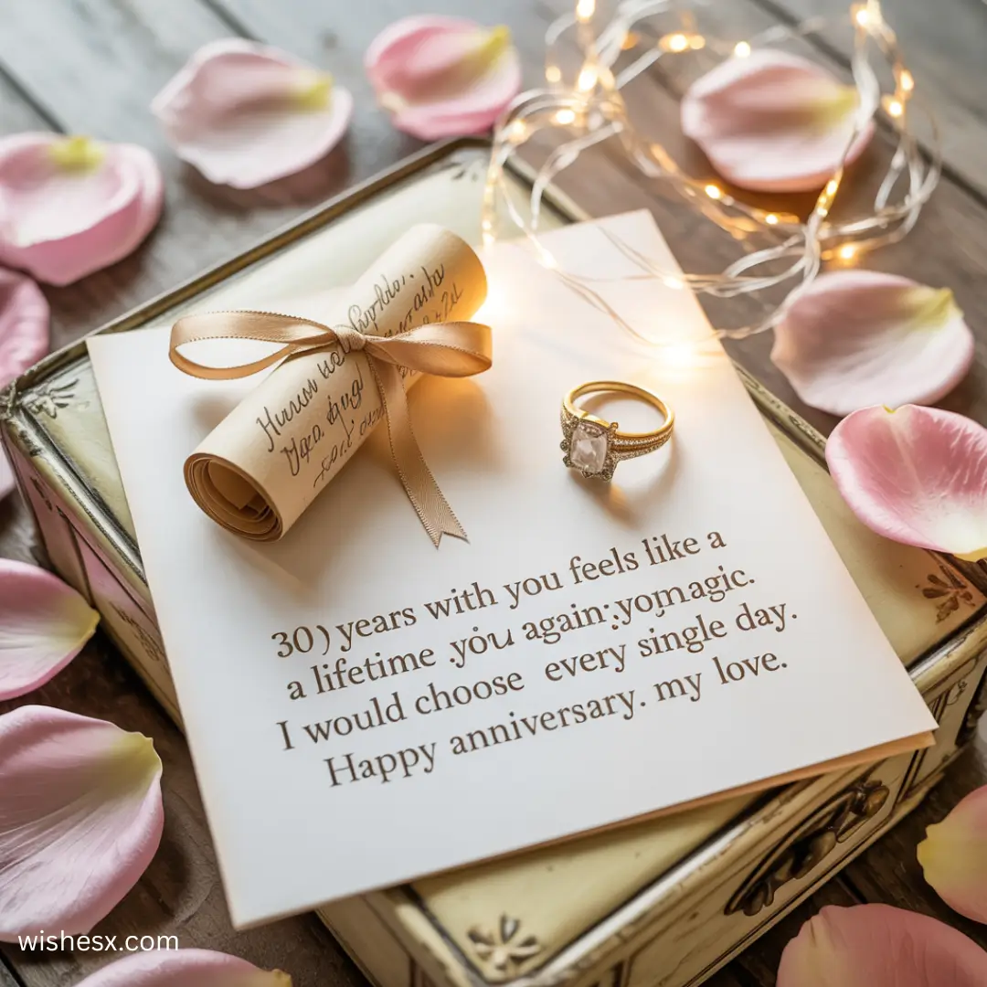  Heartfelt 30th wedding anniversary wishes for a husband, celebrating love and commitment over three decades.