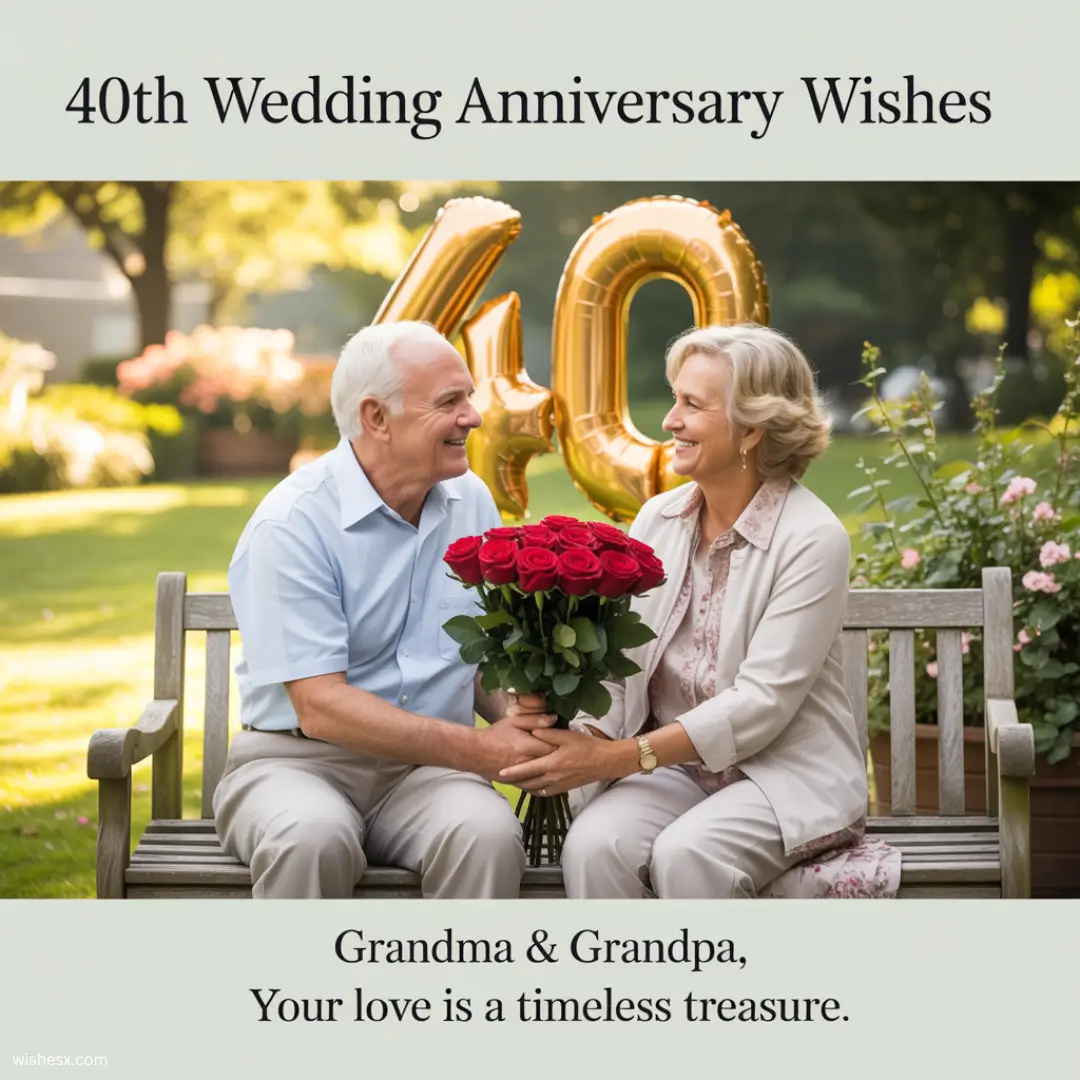 A colorful anniversary card for grandparents, featuring hearts and floral designs, celebrating their enduring love.