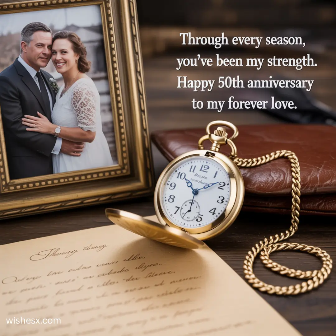 A collection of heartfelt love quotes celebrating 50 years of marriage, beautifully designed with elegant typography.