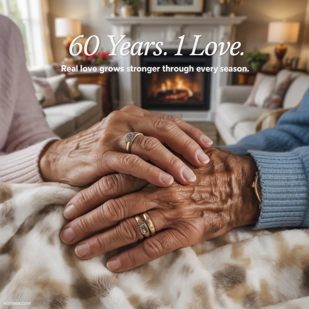  A decorative design featuring the text "60 years I love" in elegant typography, celebrating a milestone anniversary.