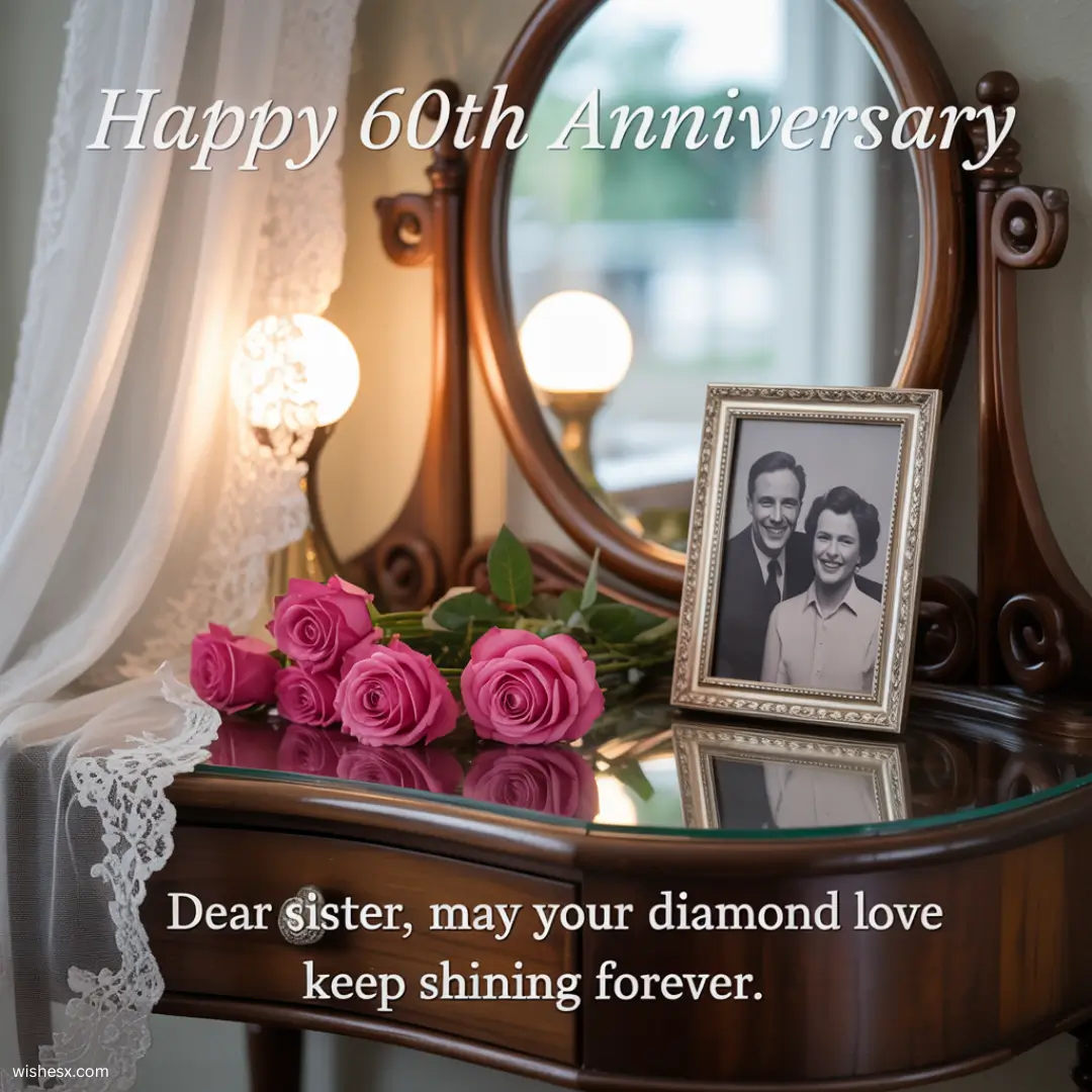 A picture frame displaying a diamond alongside a rose, symbolizing beauty and elegance.