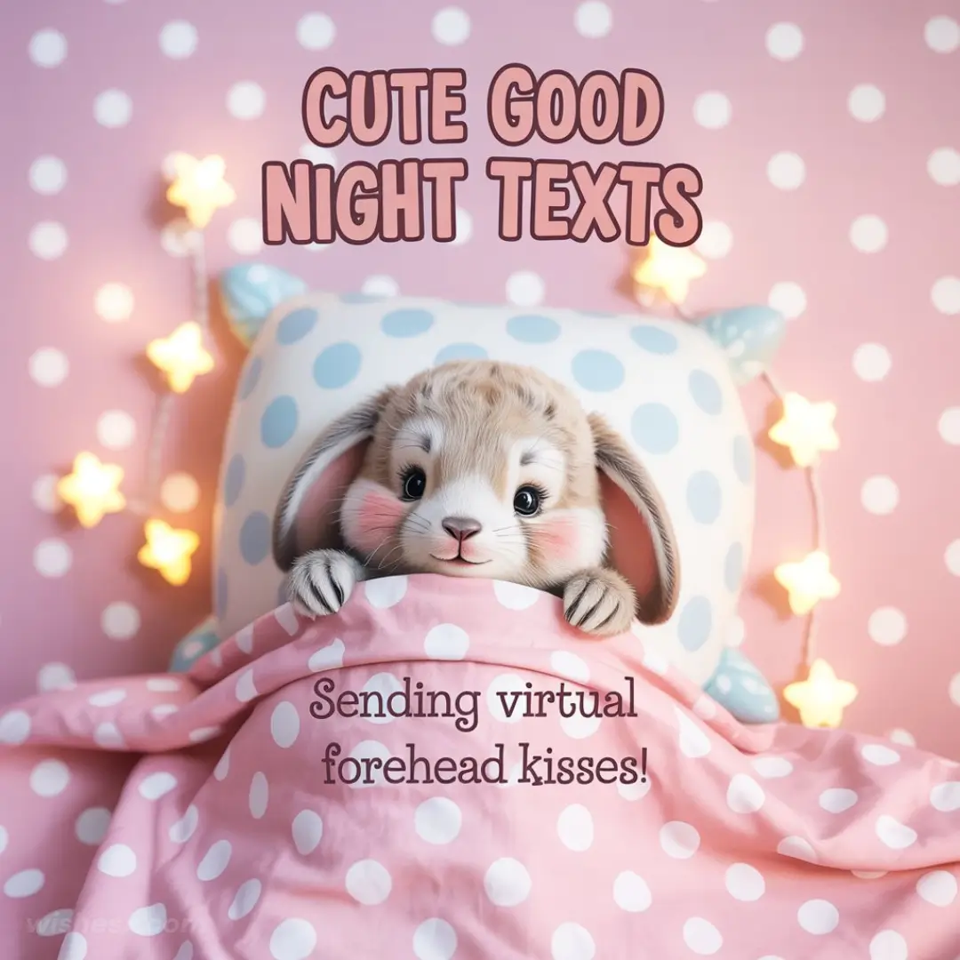 A collection of cute good night text messages displayed on a smartphone screen, featuring colorful backgrounds and playful fonts.