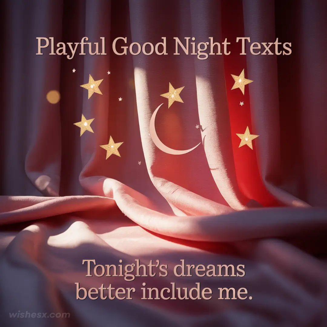  Colorful text messages wishing good night, featuring playful emojis and cheerful designs.