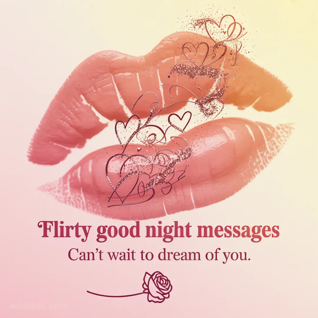 Flirty good night message expressing excitement to dream about someone special.