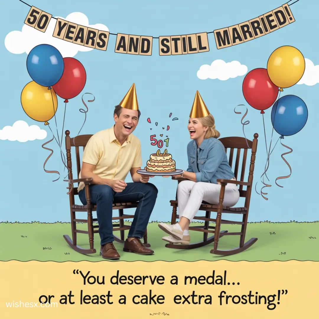  A decorative card celebrating a 50th anniversary, featuring elegant designs and heartfelt messages of love and commitment.
