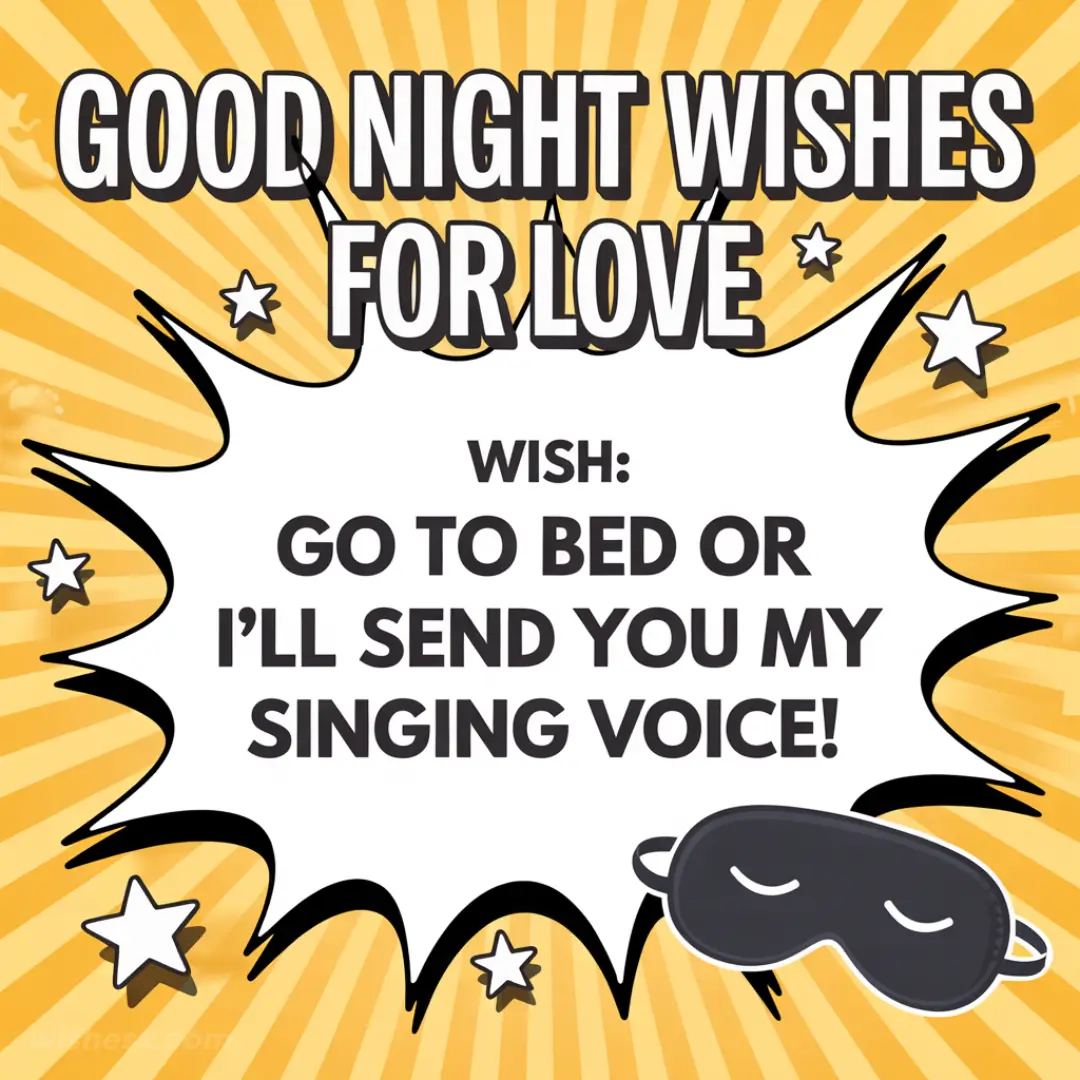 A romantic image featuring a night sky with stars and the text "Good Night, My Love" in elegant script.
