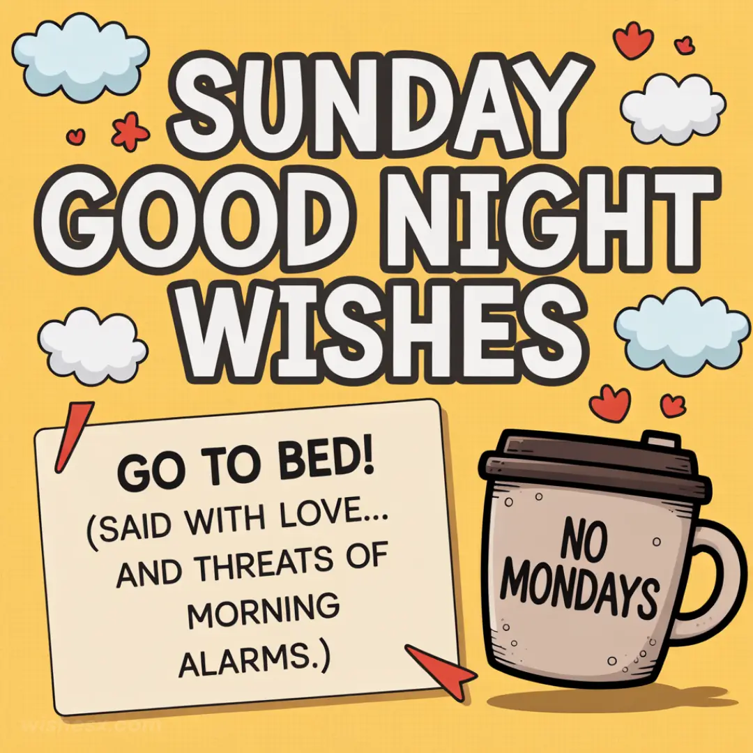  A colorful graphic with the text "Sunday Good Wishes" surrounded by cheerful illustrations of flowers and sunshine.