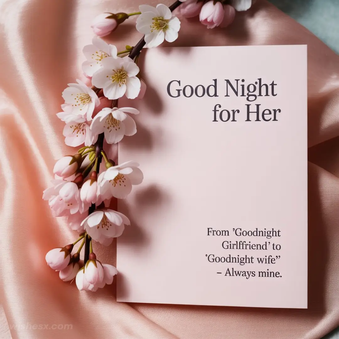 A heartfelt goodnight message exchanged between two girlfriends, symbolizing love and affection.