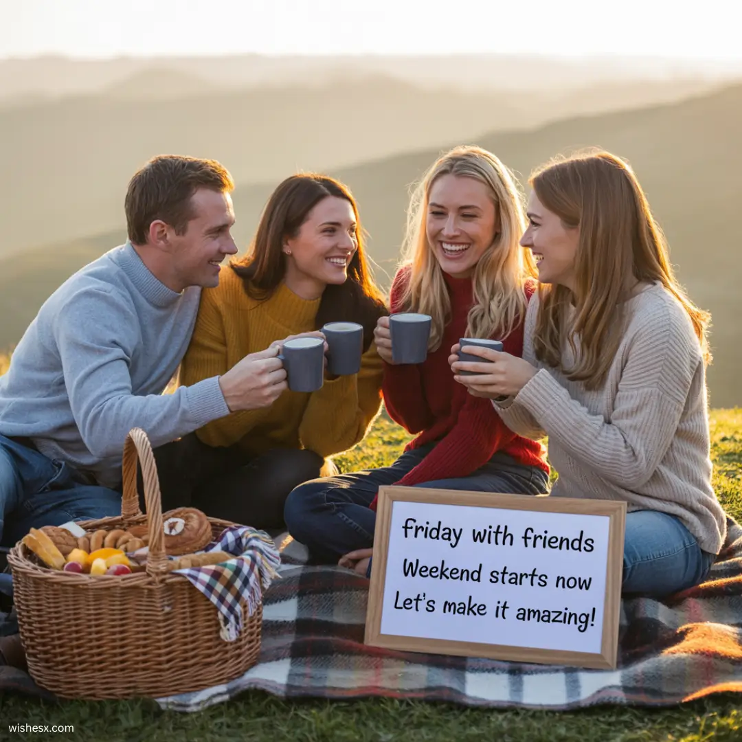  Four people sitting together on a grassy hillside, enjoying the view and each other's company.