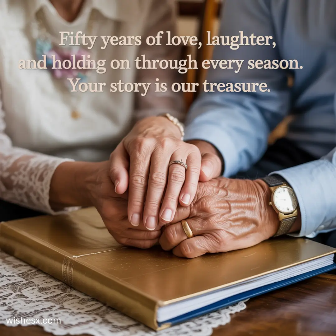 A heartfelt tribute celebrating fifty years of love, laughter, and shared memories through all of life's seasons.