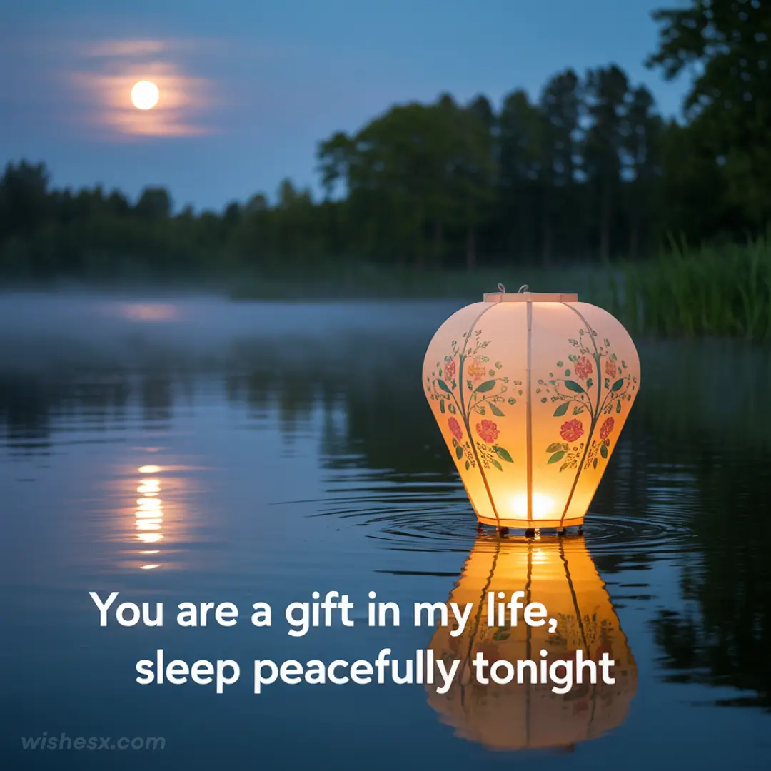  A heartfelt message: "You are a gift in my life. Sleep peacefully tonight."