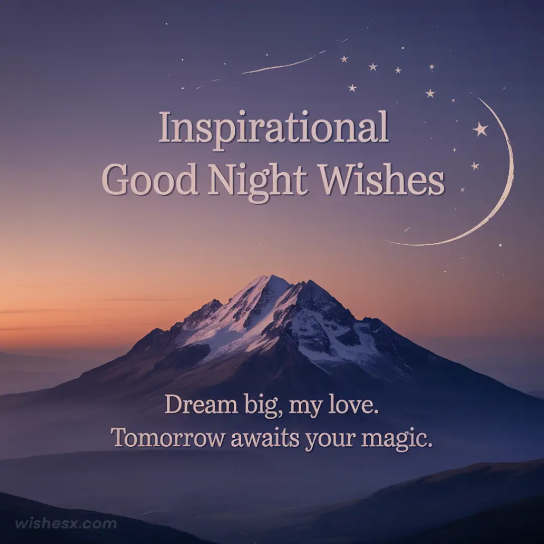 Heartfelt good night wishes for a husband, featuring a cozy night scene with stars and a loving message.