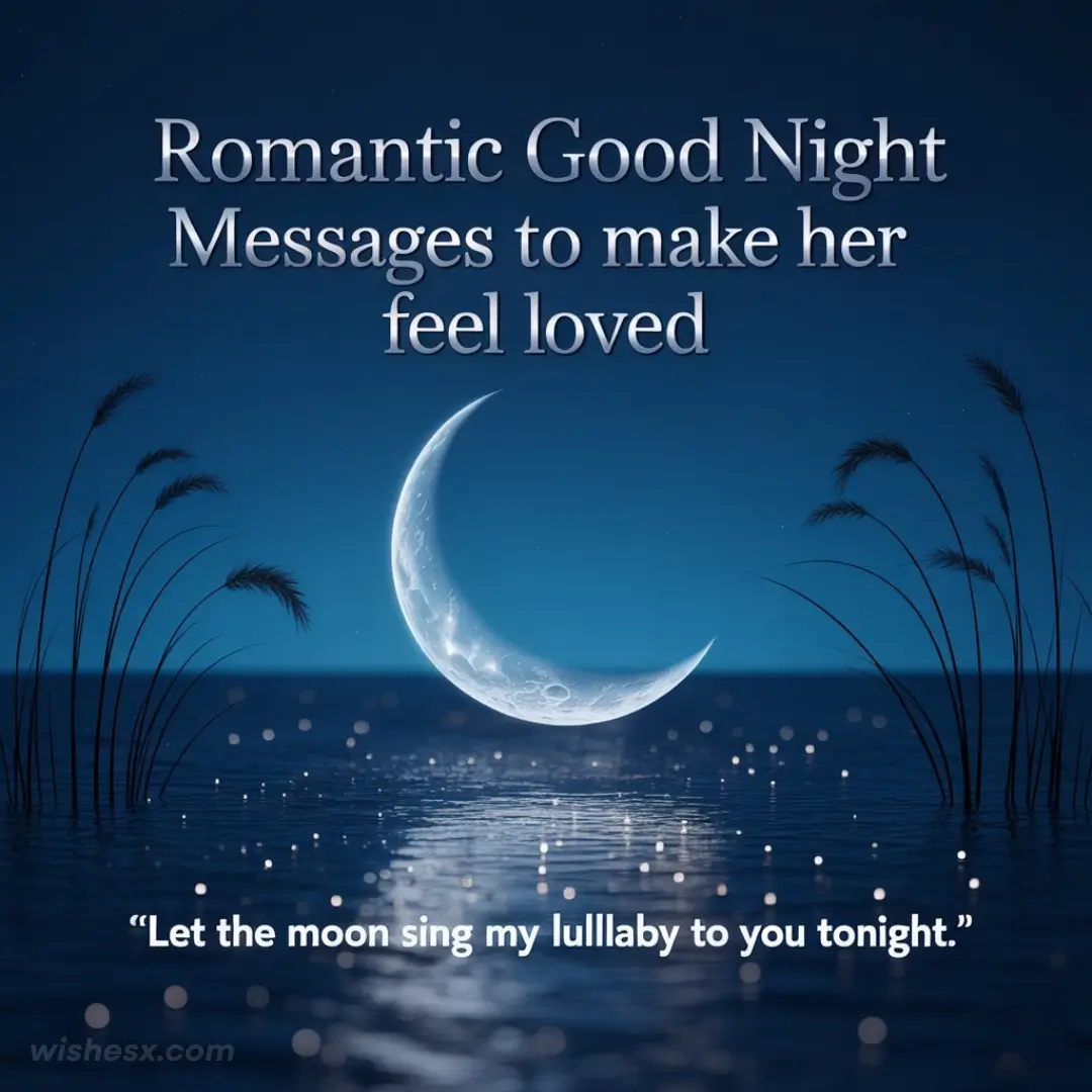 A collection of romantic good night messages designed to express love and affection for her before bedtime.