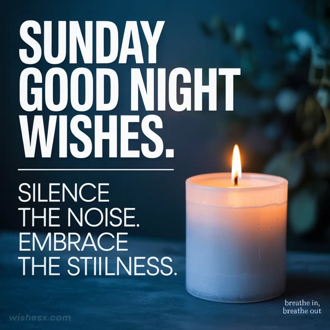  A serene image conveying Sunday good night wishes with calming colors and peaceful elements, perfect for relaxation.