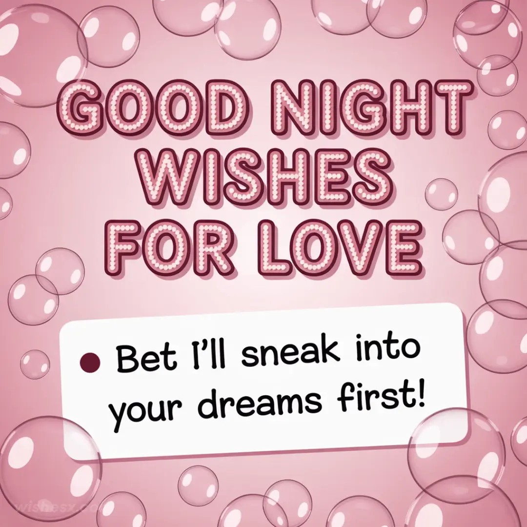 Screenshot of heartfelt good night wishes for a loved one, featuring warm and affectionate messages.