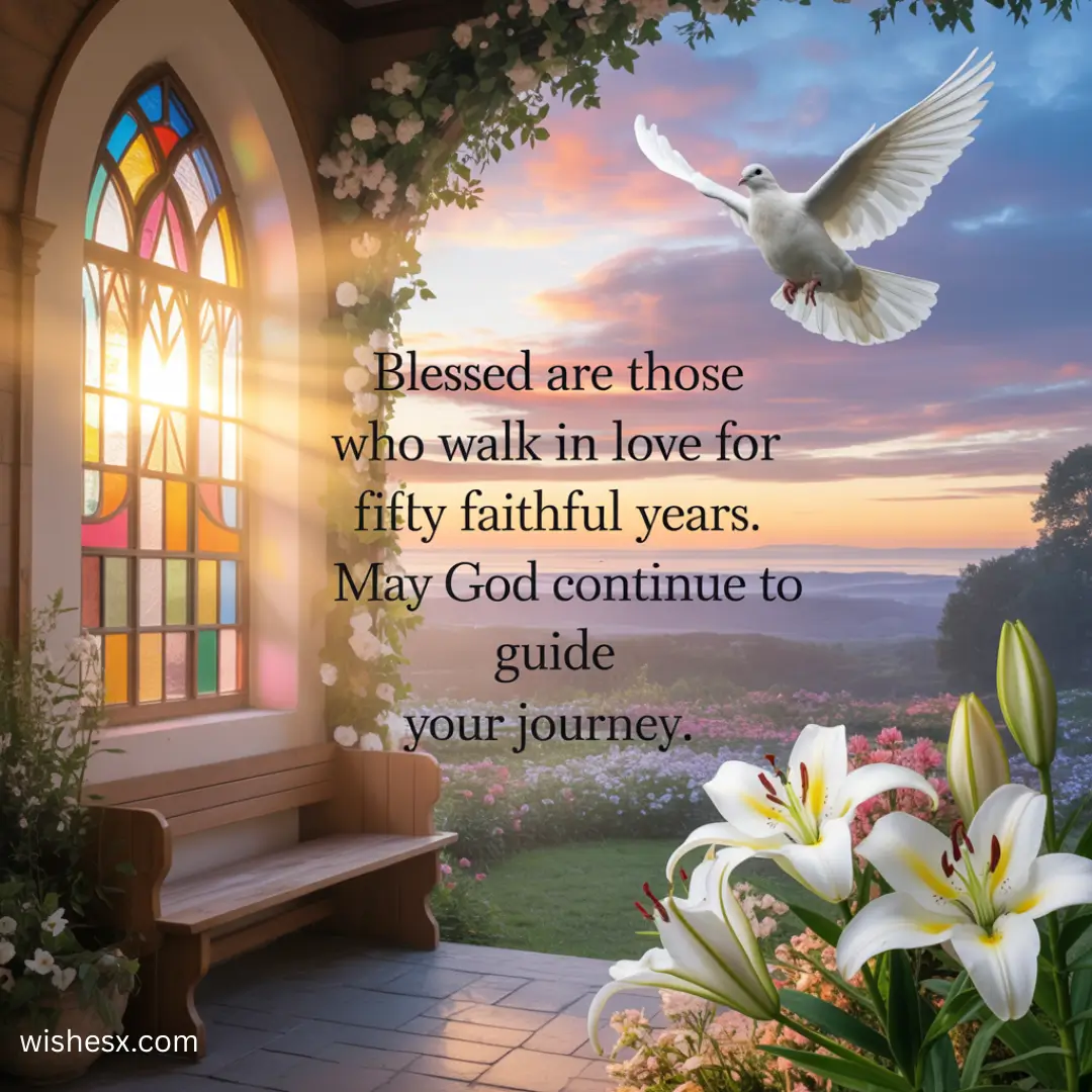 Inspirational text: "Blessed are those who walk in love" displayed on a serene background of nature.