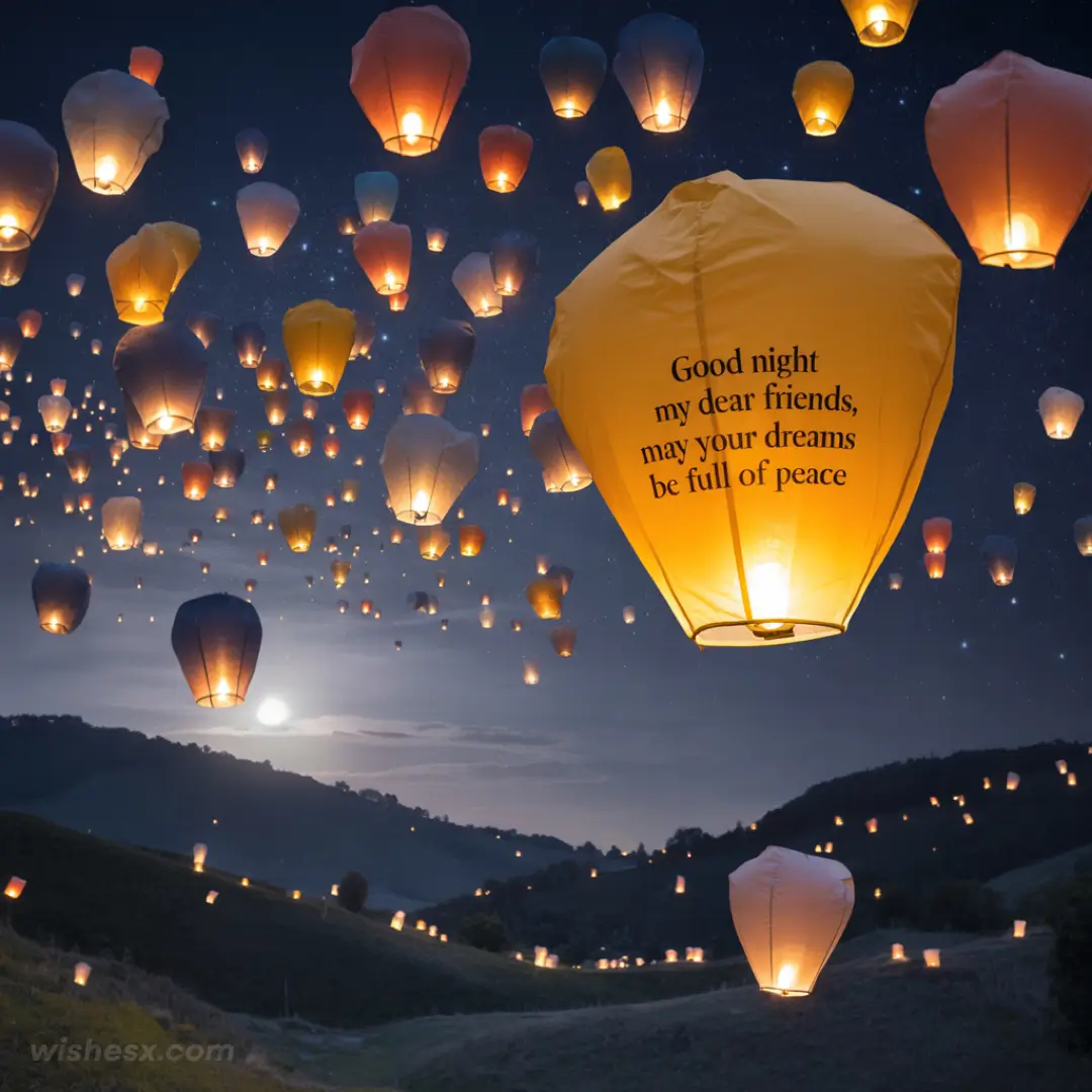  A serene night scene with stars, conveying a peaceful dream of tranquility and rest.