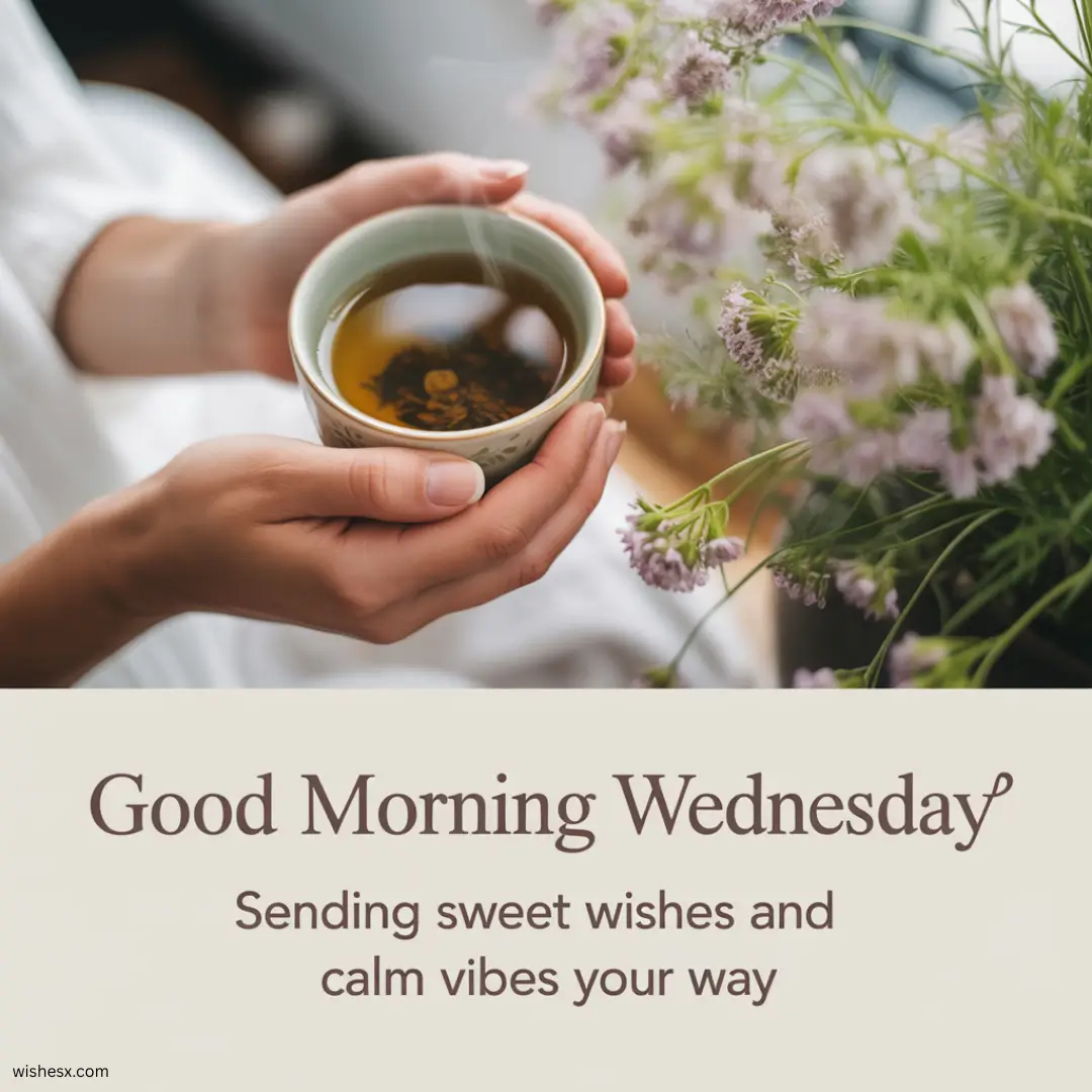 A cheerful graphic displaying the text "Good Morning Wednesday" with a bright, sunny background.