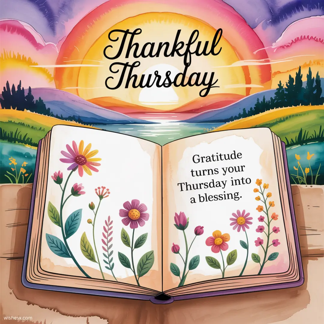 Image of a text graphic: "Thankful Thursday - thankfulness transforms your heart into a blessing."