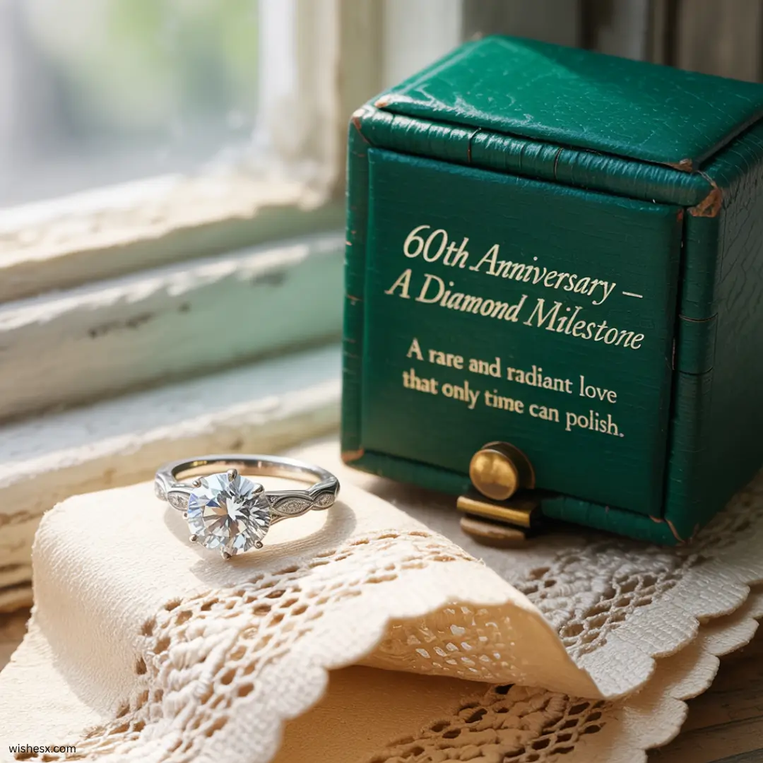 A diamond ring elegantly placed on a green box, showcasing its brilliance and design.