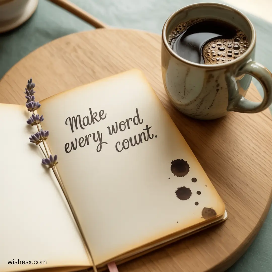 A graphic featuring the phrase "Make Every Word Count" alongside 16 creative birthday wishes.