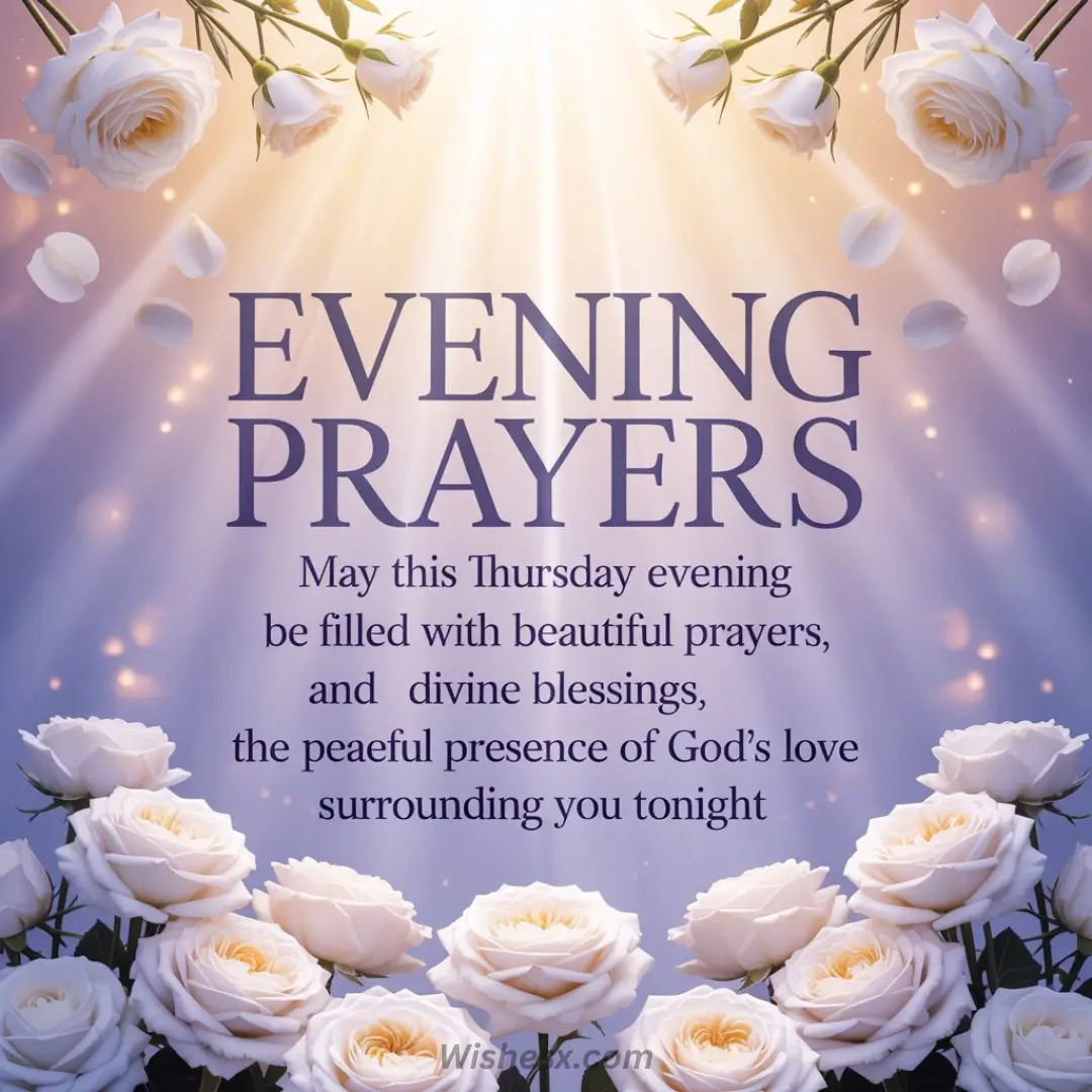 A serene image depicting a person in prayer, reflecting on the day's blessings and seeking peace for the evening.
